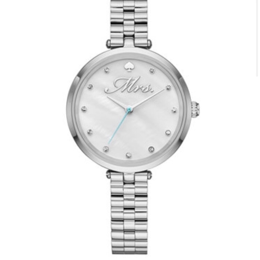 NWT Kate Spade Holland “Mrs.” 35mm Silver Watch